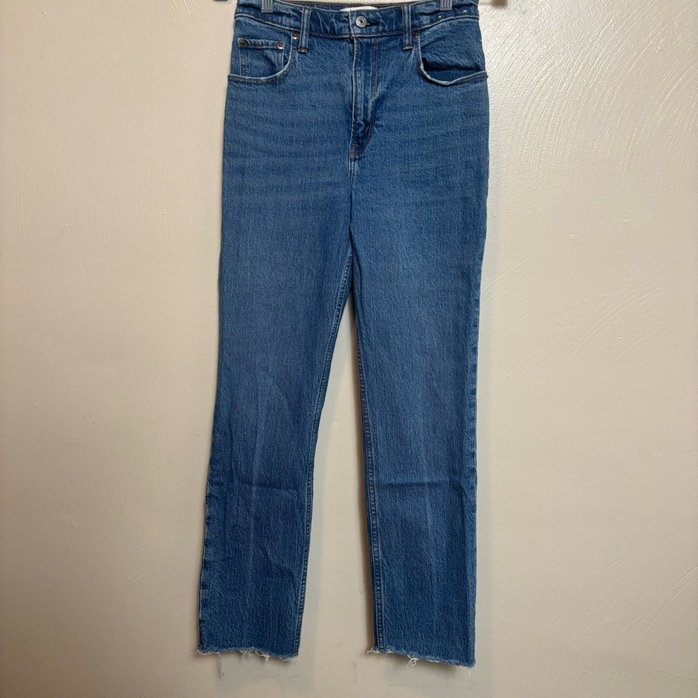 Abercrombie & Fitch Women Jeans The 90s Straight Ultra High Rise Raw Hem Size 26